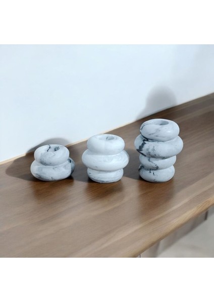 3'lü Kat Kat Siyah Mum Şamdan Seti, Şık ve Modern Dekorasyon Için Mükemmel Seçim