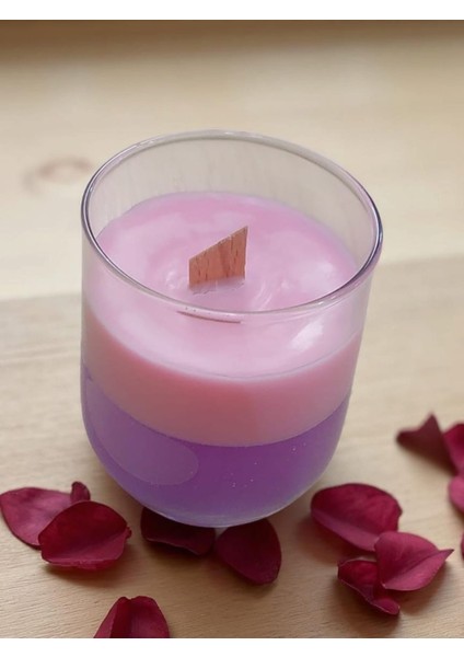 Loa Candle Co Sandal & Vanilya Kokulu Jel ve Soya Wax Katmanlı El Yapımı Mum