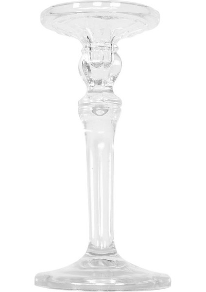 Şeffaf Mumluk, 11,5X23CM, Zarif ve Şık Dekoratif Aksesuar