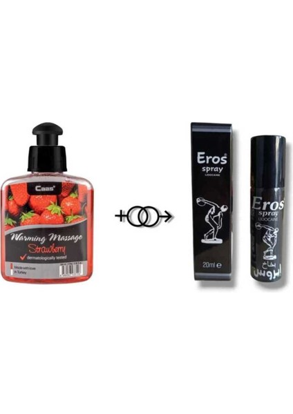Çilek Aromalı Cinsel Masaj Yağı 100 ml + Eros Sprey 20 ml