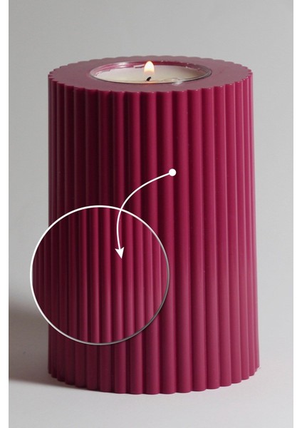 3'lü Bordo Dekoratif Mumluk Seti, Tealight ve Abs Plastik Malzeme modelleri