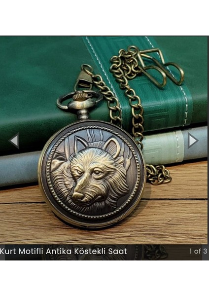 Kurt Motifli Antika Köstekli Saat