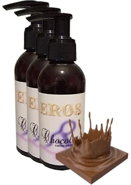 Hologramlı Chocolate €rotic Massage Oıl 360ML Çikolata Kokulu €rotik Masaj Yağı x 3 Adet