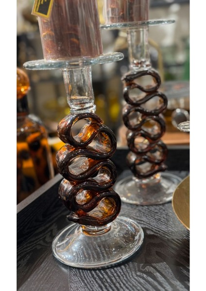 Kahverengi Şamdan Mumluk, Zarif ve Şık Dekoratif Aksesuar