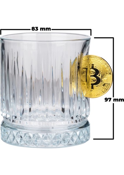 Bitcoin Madeni Para Hediyelik Özel Kristal Lüks 2’li Viski Bardağı Set 355CC