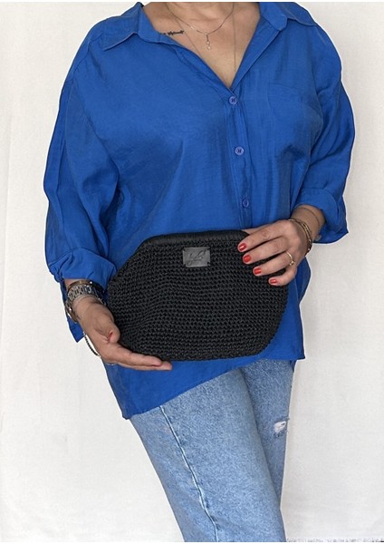Iris Kadın Burslu Astarlı Kağıt Ip Çanta , Hasır Örgü Clutch, El Çantası, Portföy fırsatları