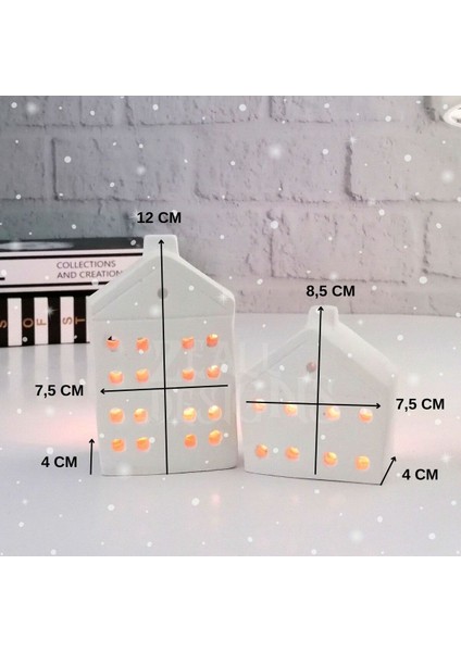 2'li Beyaz Ev Dekor Mumluk Seti, Şık ve Zarif Tasarım fiyatları