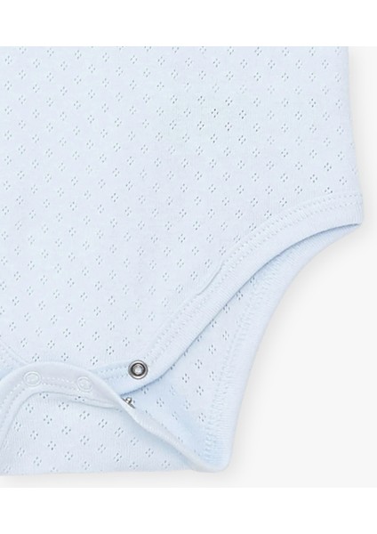 Yenidoğan - 5 Yaş Bisiklet Yaka Pamuklu Erkek Bebek Jakarlı Çıtçıtlı Body 5'li LG-2048-3 fırsatları
