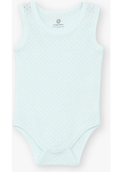 Yenidoğan - 5 Yaş Bisiklet Yaka Pamuklu Erkek Bebek Jakarlı Çıtçıtlı Body 5'li LG-2048-3