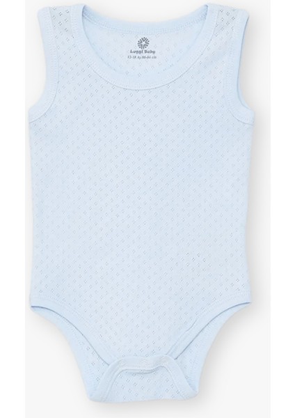 Yenidoğan - 5 Yaş Bisiklet Yaka Pamuklu Erkek Bebek Jakarlı Çıtçıtlı Body 5'li LG-2048-3