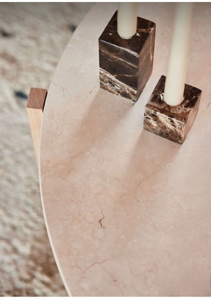 Doğal Mermer 2'li Şamdan, Siyah Beyaz Tasarım, Şık ve Zarif Dekorasyon Parçası