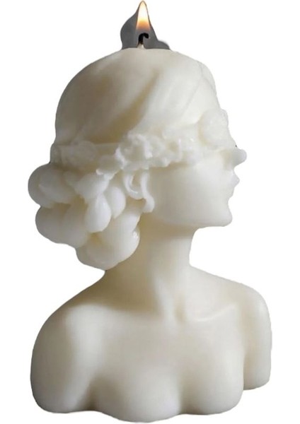 Beyaz Dekoratif Kadın Mum, Şık ve Hoş Atmosfer Yaratır