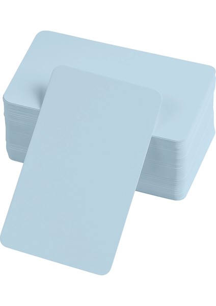 Boş Kelime Kartları 5x8 cm - 50 Adet Oval Kenarlı | Tabu & Not Kartları - Mavi