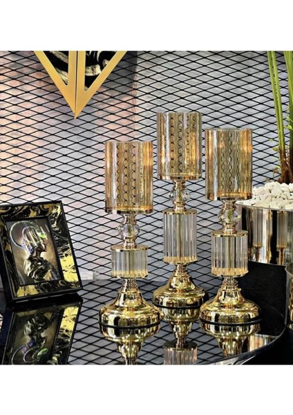 Renkli Dekoratif Kristal Şamdan ve Mumluk Seti, Şık ve Kaliteli Tasarım fiyatları