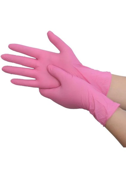 Pudrasız Pembe Nitril Eldiven Medium Haspet 100LÜ fiyatları
