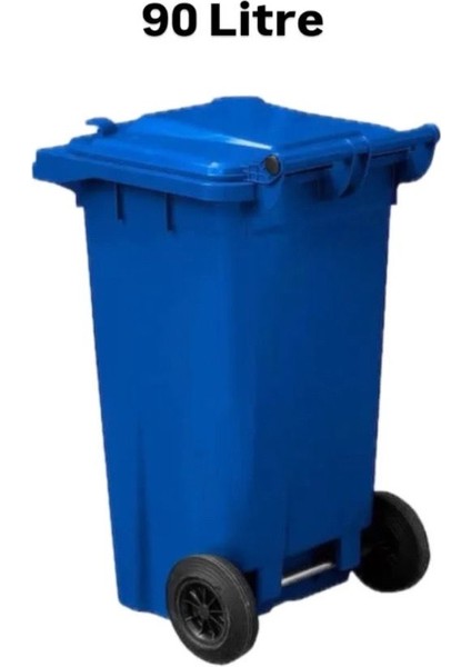 Tıbbi Atık Plastik Çöp Konteyneri Mavi 90 Lt Plastik Konteyner Isıya Karşı Dayanıklı