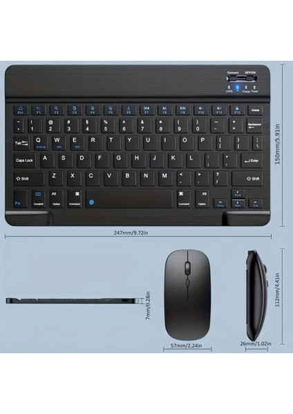 Pc/notebook/macbook Uyumlu Kablosuz Şarj Edilebilir Klavye Mouse Seti Sessiz Türkçe Karakter Klavye