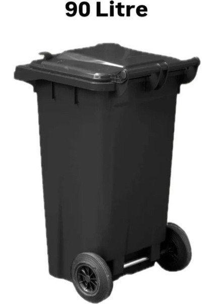 Tıbbi Atık Plastik Çöp Konteyneri Siyah 90LT Plastik Konteyner Isıya Karşı Dayanıklı