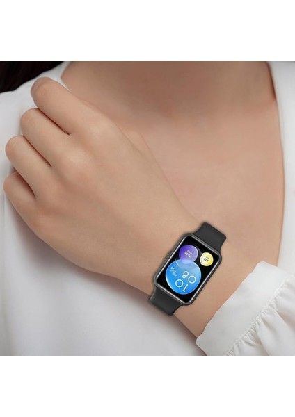 Huawei Watch Fit2 Uyumlu Kordon Liquid Silikon Ayarlanabilir Renkli Lansman Kordon