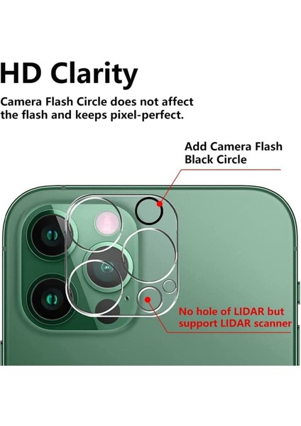 iPhone 14 Pro/14 Pro Max Uyumlu Kamera Koruyucu Temperli Cam Çizilmelere Karşı Dayanıklı Kamera Lens