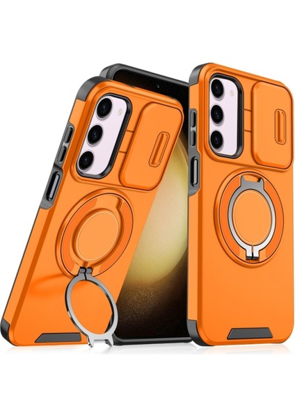 Samsung Galaxy A15 Uyumlu Kılıf Kamera Korumalı Sürgülü 360 Dönebilen Magsafe Stand Tank Kapak