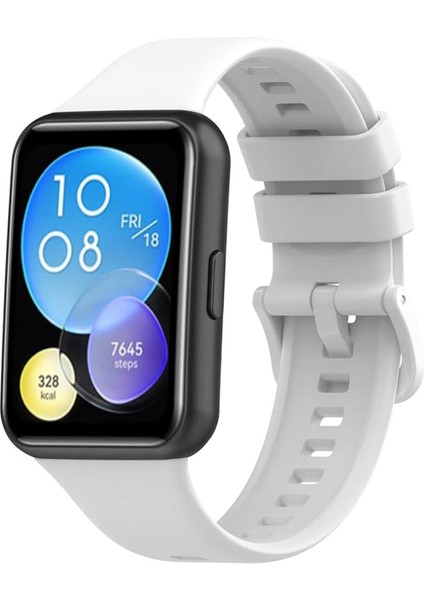 Huawei Watch Fit2 Uyumlu Kordon Liquid Silikon Ayarlanabilir Renkli Lansman Kordon