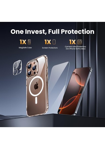 iPhone 15 Pro Max Uyumlu Kılıf Kamera Koruma Camı Ekran Koruyucu Şeffaf Magsafe Temperli Cam Koruma fiyatları