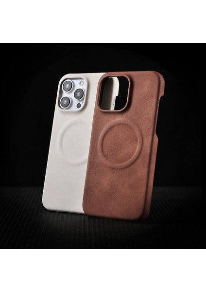 iPhone 14 Plus/15 Plus Uyumlu Deri Magsafe Kılıf Yüksek Kalteli Kablosuz Şarj Destekli Manyetk Kapak modelleri