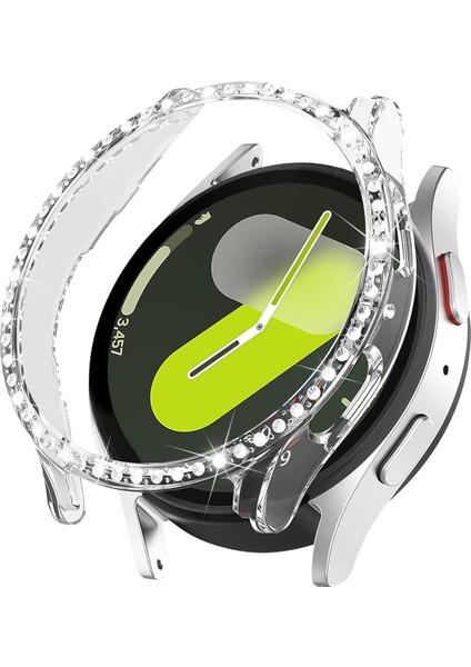 Samsung Galaxy Watch 4/5/6/7 40MM Uyumlu Kılıf Ekran ve Kasa Koruyucu Parlak Taşlı Kasa Koruma Guard
