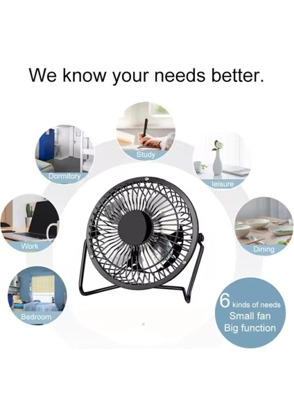 Metal Ayarlanabilir Masaüstü Ev/ofis Kullanımı Için Uygun USB Serinletici Soğutucu Vantilatör Fan