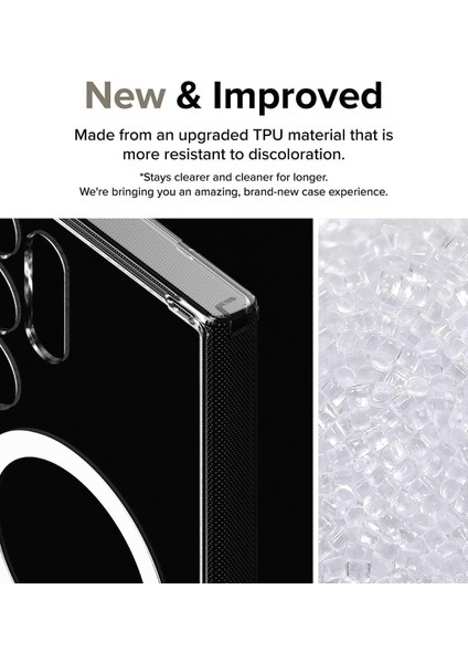 Samsung Galaxy S24 Ultra Uyumlu Kılıf Kamera Çıkıntılı Şeffaf Magsafe Kablosuz Şarj Destekli Kapak