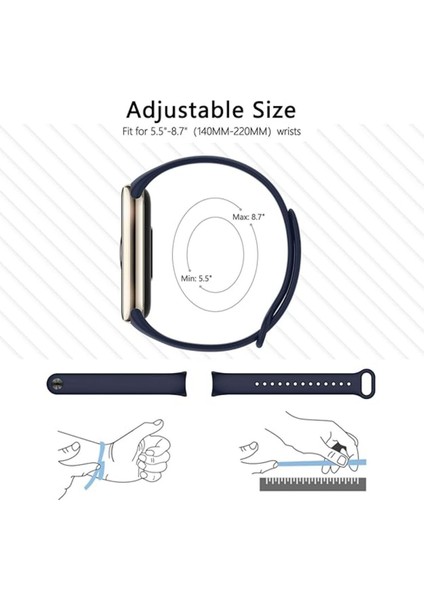 Xiaomi Mi Band 8 Uyumlu Kordon Liquid Silikon Ayarlanabilir Renkli Lekelere Dayanıklı Lansman Kordon