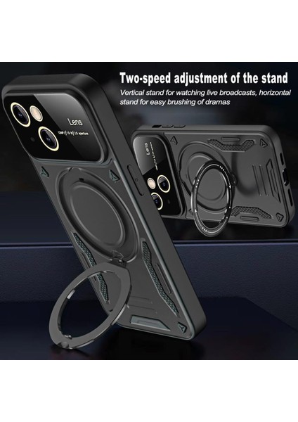 iPhone 15 Uyumlu Kılıf Magsafe Standlı Kamera Lens Korumalı Darbelere Dayanıklı Renkli Tank Kapak fiyatları