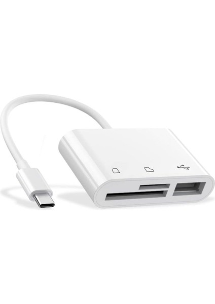 Ipad/macbook/iphone 15/16 Plus/16 Pro Max Uyumlu Type-C To Usb/micro Sd/sd Card Çevirici Dönüştürücü