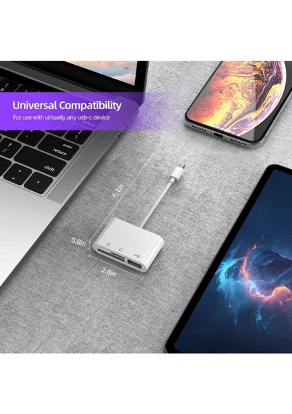 Ipad/macbook/iphone 15/16 Plus/16 Pro Max Uyumlu Type-C To Usb/micro Sd/sd Card Çevirici Dönüştürücü indirimleri