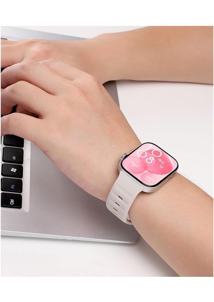 Huawei Watch Fit3 Uyumlu Kordon Liquid Silikon Ayarlanabilir Renkli Lansman Kordon