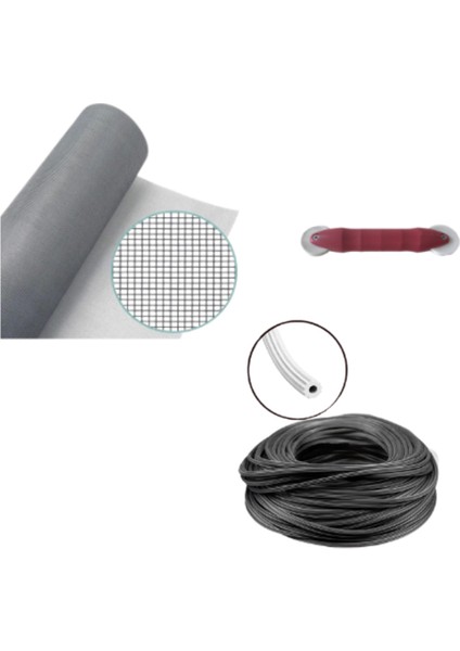 Netpen 3'lü Sineklik Seti 300X80 cm Tül, 15 Mt. Siyah Conta, Fitil Çekme Aparatı