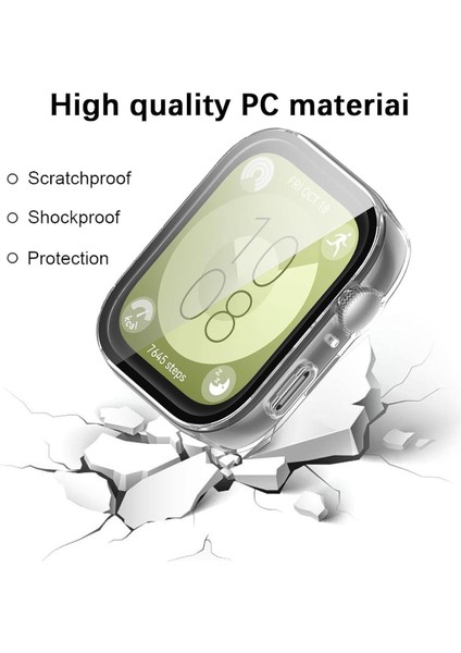Huawei Watch Fit 3 Uyumlu Kılıf Ekran ve Kasa Koruyucu Siyah Kasa Koruma Çerçeve Guard 360 Koruma indirimleri