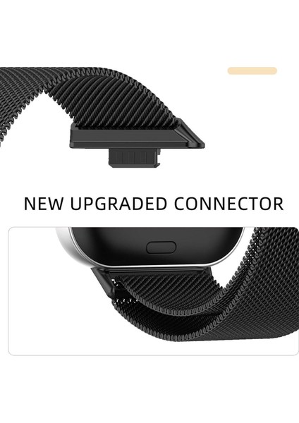 Huawei Watch Fit 3 Uyumlu Kordon Mıknatıslı Ayarlanabilir Paslanmaz Metal Kordon Örgü Hasır Kordon
