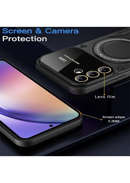 Samsung Galaxy A54 Uyumlu Kılıf Magsafe Standlı Kamera Lens Korumalı Dayanıklı Renkli Tank Kapak fırsatları