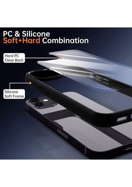 iPhone 11 Uyumlu Kılıf Kamera Çevresi Metal Sararmaya Karşı Dayanıklı Koruyucu Silikon Kapak