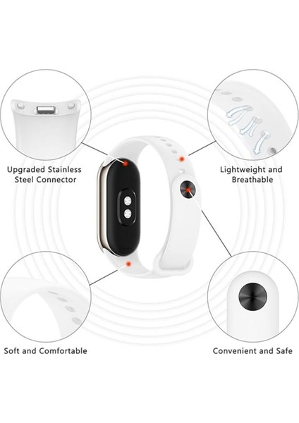 Xiaomi Mi Band 9 Uyumlu Kordon Liquid Silikon Ayarlanabilir Renkli Lekelere Dayanıklı Lansman Kordon
