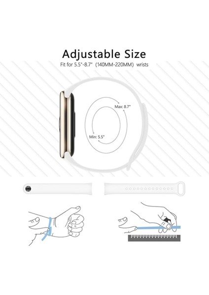 Xiaomi Mi Band 9 Uyumlu Kordon Liquid Silikon Ayarlanabilir Renkli Lekelere Dayanıklı Lansman Kordon