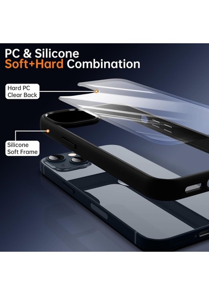 iPhone 13 Uyumlu Kılıf Kamera Çevresi Metal Sararmaya Karşı Dayanıklı Koruyucu Silikon Kapak