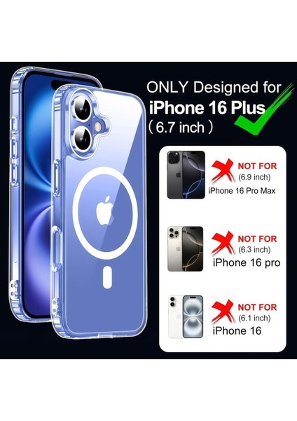 iPhone 16 Plus Uyumlu Kılıf Kamera Koruma Camı Ekran Koruyucu Şeffaf Magsafe Temperli Cam Koruma modelleri