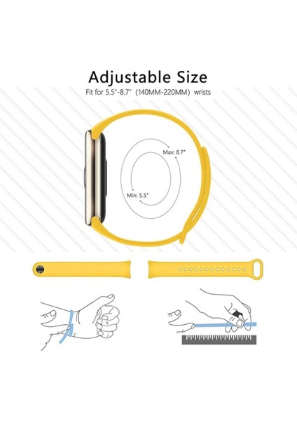 Xiaomi Mi Band 8 Uyumlu Kordon Liquid Silikon Ayarlanabilir Renkli Lekelere Dayanıklı Lansman Kordon modelleri