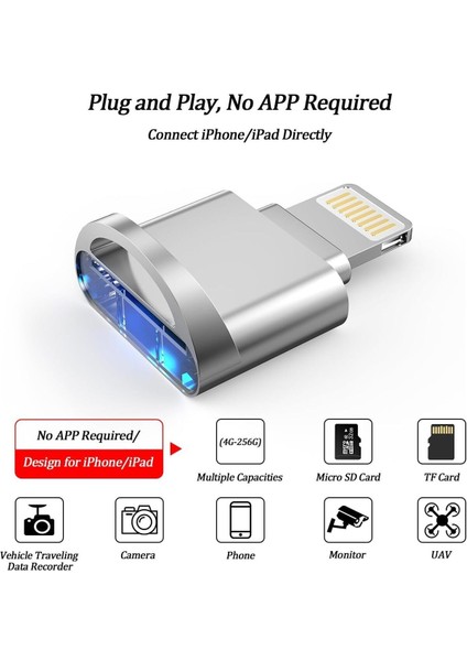 Lightning To Micro Sd/tf Card Reader Ipad/iphone 14/13/12/11/x/pro Max/plus Uyumlu Metal Çevirici fiyatları