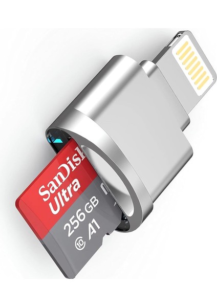 Lightning To Micro Sd/tf Card Reader Ipad/iphone 14/13/12/11/x/pro Max/plus Uyumlu Metal Çevirici