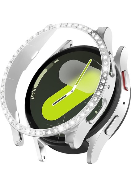 Samsung Galaxy Watch 4/5/6/7 40MM Uyumlu Kılıf Ekran ve Kasa Koruyucu Parlak Taşlı Kasa Koruma Guard