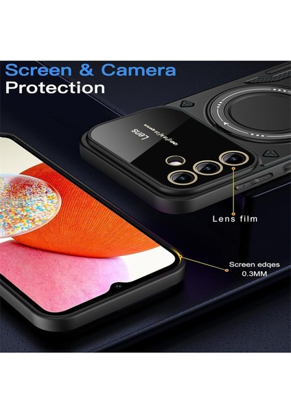 Tecno Spark Go 2023 Uyumlu Kılıf Magsafe Standlı Kamera Lens Korumalı Renkli Dayanıklı Tank Kapak